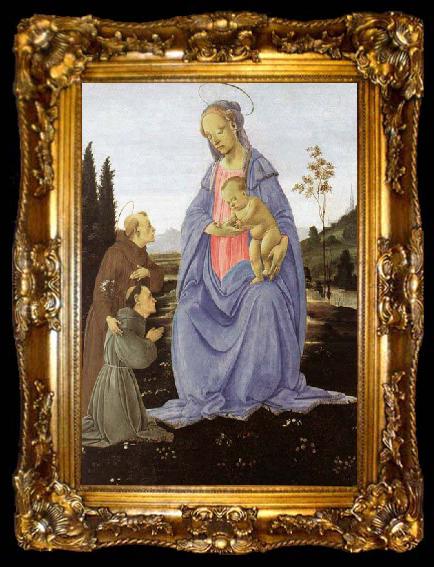 framed  Fra Filippo Lippi Madonna with Child, St Anthony of Padua and a Friar before 1480, ta009-2